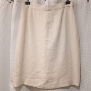 Calvin Klein Cream Linen Pencil Skirt Size 12